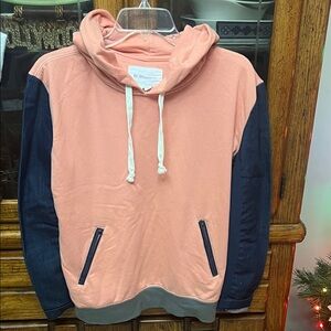 BCBGeneration Coral and Navy Hoodie